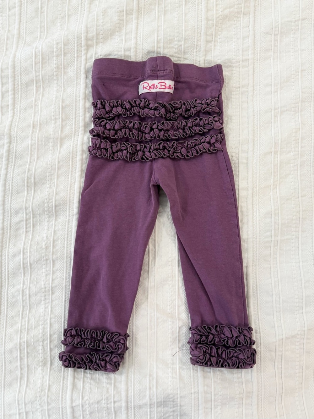 RuffleButts Baby Girl Purple Ruffle Leggings 6–12M